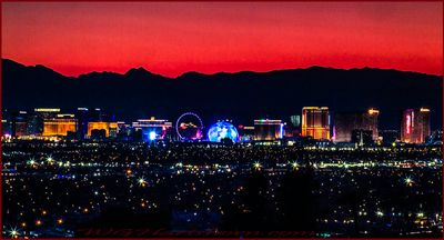 Fiery Las Vegas Strip SunseTwilight Panorama