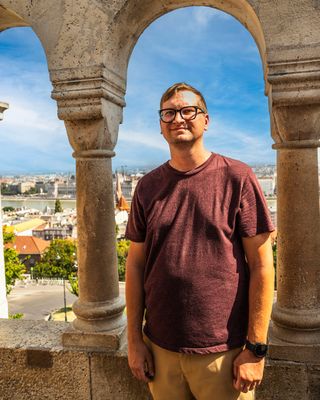 Jon at Fishermans Bastion, Budapest
