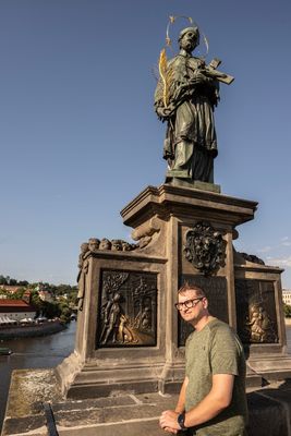 Jon on the Charles Bridge, Prague