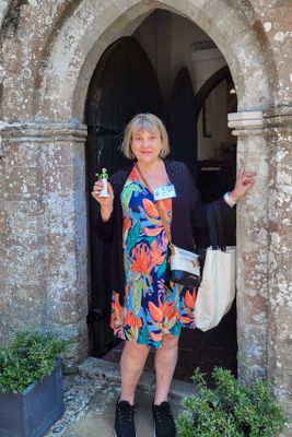 Joan at the Steventon Church Door
