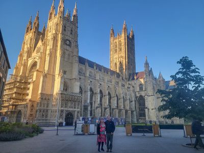 Posing in Front of Canterbury Cathedral