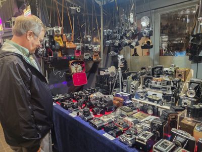 Mr Mike Surveilling Cameras at the Covent Garden Market