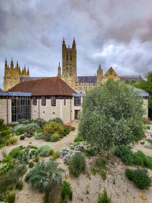 A Dramatic View of the Cathedral from the Hotel Grounds