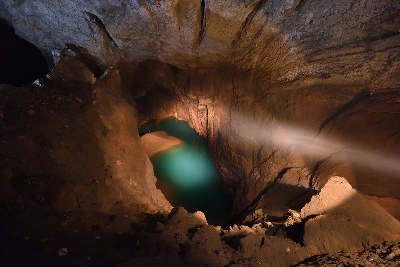The eye of New Athos Cave, Abkhazia