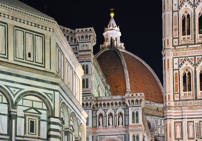 Florence, Baptistery 1059 ~ 1128, The Duomo, 1436, Giotto's Campanile, 1359 