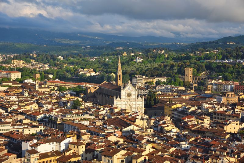 Florence, view on The Basilica di Santa Croce, XIII-XIV