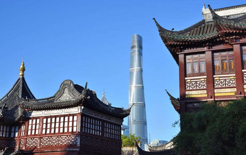 view from Old Town (Nanshi) on Shanghai Tower, 632m