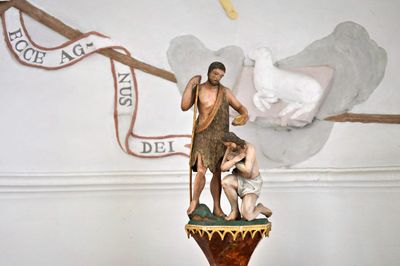 Apostle with kneeling jesus