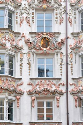 Decorated house with fresco