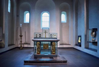 Reliquaries in the upper chapel