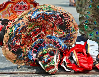 Masks of great serpent or dragon