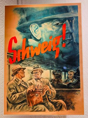 German 1940s Propaganda Poster Spies