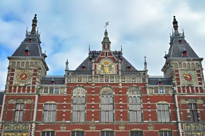 Central train station building in Amsterdam