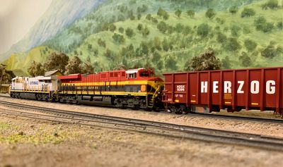 Herzog cars by Athearn with MacRail details.