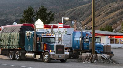 Trucks at the gasstation (Hwy 97)