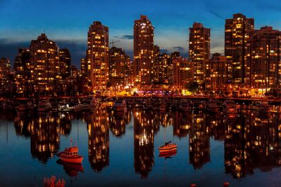 Vancouver skyline from the bridge over False Creek