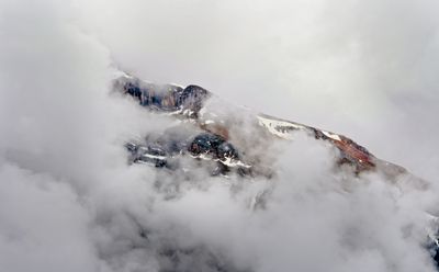 Waputik Mountains in the clouds