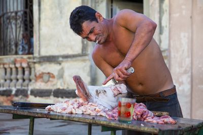 Cuba - meat in the street