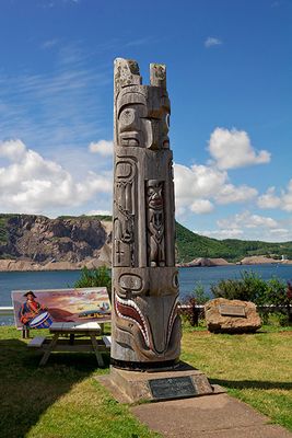 Totem pole at the Port Hastings visitors centre