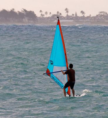 Wind surfing off Lanikai Beach