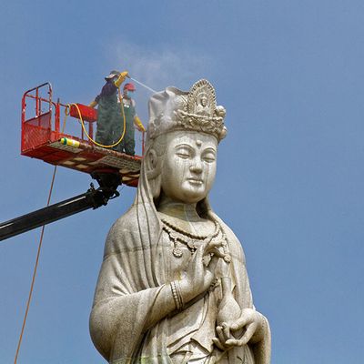 Even the Buddha gets an occasional shower