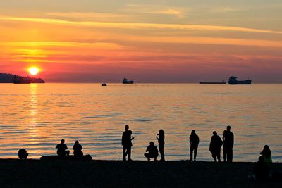Watching the sunset from English Bay Beach