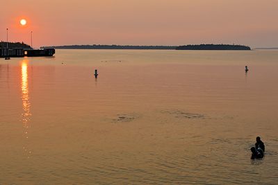 Scuba diving at dusk