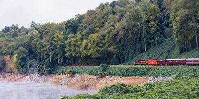The Great Smokey Mountain Railroad, along the Tuckasegee River
