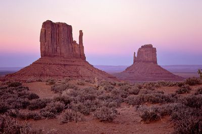 West and East Mitten Buttes at dusk