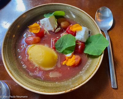 Watermelon gazpacho at Besame restaurant