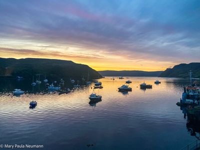 sunrise on Portree harbor, Isle of Skye