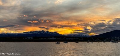 Sunset in Ushuaia at trip's end