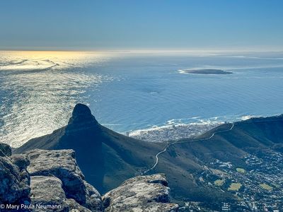 View of Signal Mountain and Robben Island from Table Mountain