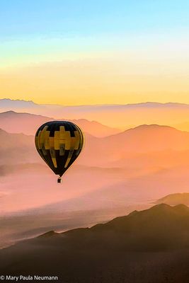 balloon at sunrise