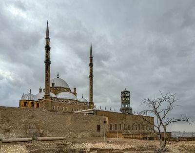 Citadel with mosque and clock tower
