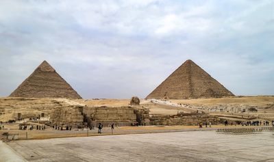 Sphinx with Pyramids of Khufu andKhafre in background