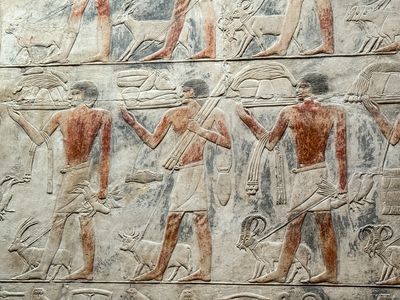 Paintings in tomb at Step Pyramid