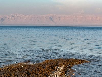 Dead Sea with Palestine in background