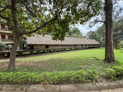 Long house style country home at Ethnology Museum in Hanoi