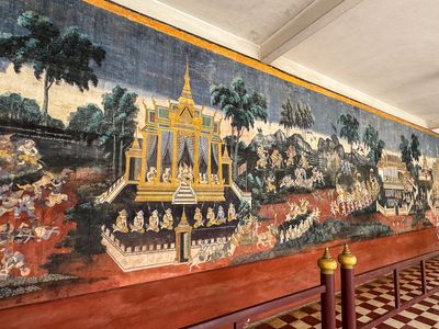 mural at Royal Palace in Phenom Penh