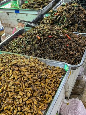 Central Market of Phenom Penh - edible insects for sale