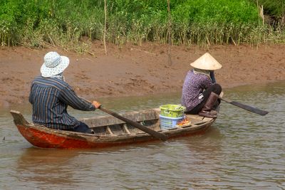 on the river