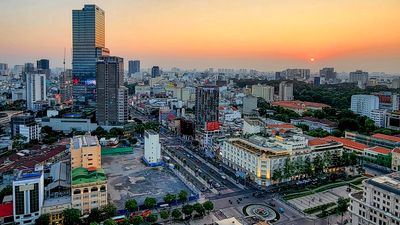 Saigon skylin at sunset