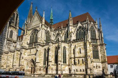 St Peter's Cathedral in Regensburg. Sadly, the front façade was covered in scaffolding.