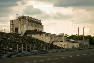 What remains of Zeppelin Field, Hitler's grand arena in Nuremberg.