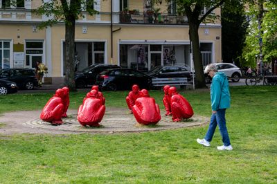Interesting sculpture in the park in Bamberg.