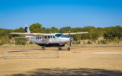 The 12-seat Cessna that took us between camps.