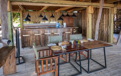 The bar and dining area