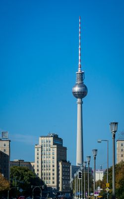 The so-called Pope's Revenge TV tower in Berlin.  The sun makes a cross on the ball.
