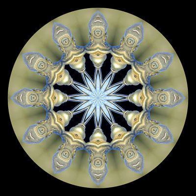 Kaleidoscopic creation done with a picture of a public fountain in Zurich
